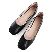 Hee grand Women's Flats Square Toe Ballet Shoes Casual Flats Satin Dress Shoes Comfort Slip-On Loafers