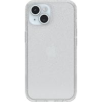OtterBox iPhone 15, iPhone 14, and iPhone 13 Symmetry Clear Series Case - STARDUST(Clear/Glitter), Ultra-Sleek, Wireless Charging Compatible, Raised Edges Protect Camera & Screen