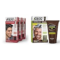 Just For Men Easy Comb-In Color Mens Hair Dye & Control GX Grey Reducing Shampoo, Gradual Hair Color for Stronger and Healthier Hair, 4 Fl Oz - Pack of 1 (Packaging May Vary)