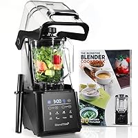 Commercial Blenders 64oz for Kitchen: Quiet Professional Vacuum Blender for Smoothies & Shakes - 1500W High Power Blender with Sound Shield - Countertop Blenders Heavy-Duty, Black