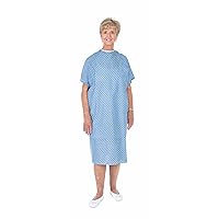 Essential Medical Supply Universal Fit Reusable Patient Gown with Ties, Fashion Print on White Background