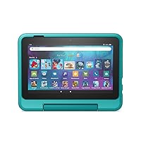 Amazon Kid-Friendly Case for Fire 7 tablet (Only compatible with 12th generation tablet, 2022 release) - Hello Teal