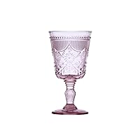Fortessa Debutante Glass Goblet, Set of 6, 10 Ounce, Pink