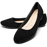 Rominz Women's Flats Shoes Round Toe Flats Black Flats Shoes Women Ballet Flats for Women Dressy Shoes Nude Flats