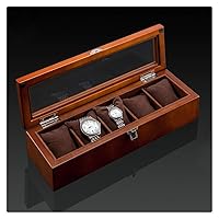 Wood Watch Display Box Organizer Black Top Watch Wooden Case Fashion Watch Storage Packing Gift Boxes Jewelry Case (Color : 10 Slots)