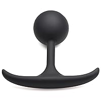 Premium Silicone Weighted Anal Plug for Men Women & Couples. Long Wear Comfort Butt Plug Sex Toy. Weighted Core with Slim Neck and Base. 1.7 Inches Diameter, Black, Medium.