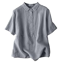 Womens V-Neck Cuffed Long Sleeve Button Down Blouses Top Stretch Work Blouse Shirts