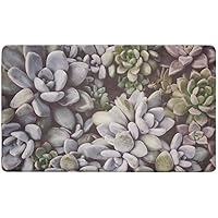 Anti-Fatigue Gelness Kitchen Mat, Blossom Succulents Design, Cushioned Comfort Chef Mat, Memory Foam & Skid-Resistant, 18
