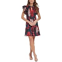 Tommy Hilfiger Women's Petite Summer Flirty and Classic Party Dress, Spruce Multi