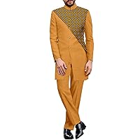 SEA&ALP African Men Suit Dashiki Clothing 2 piece Long Sleeved printed top and pants traditional Outfits