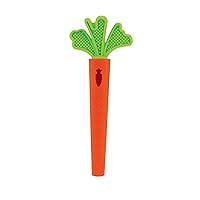 Nuby Silicone Carrot Hollow Teether Tube with Massaging Bristles for Sore Gums, Multiple Soft, Flexible Textures, BPA Free, 3+ Months - Easter Gifts for Babies and Toddlers - Easter Basket Gift