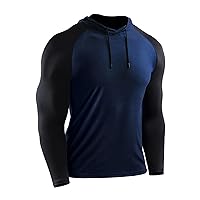 Men'S Hoodie Long Sleeve Shirts Fishing Hiking Running Workout T-Shirts Lightweight Pullover Hoodie Sweatshirt