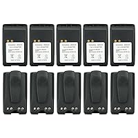 PMNN4534A Battery 7.4V 2600mAh Li-ion Replacement Battery for Motorola Mag One BPR40 A8 Two Way Radio Battery with Belt Clip - 10 Pack