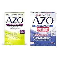 AZO Vaginal pH Test Kit with Urinary Pain Relief, Vaginal Infection Test Kit with UTI Symptom Relief Tablets