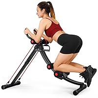 Ab Workout Equipment, Ab Machine for Home Gym, Adjustable Abdominal Exercise Fitness Equipment for Full Body Shaping, Foldable Waist Trainer Ab Cruncher Strength Training