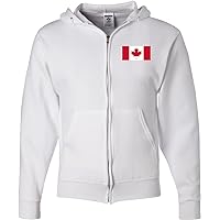 Mens Canadian Flag Pocket Print Full Zip Hoodie