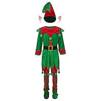 Kids Christmas Santa Helper Elf Costume Xmas Santa Claus Role Play Suits Festive Holiday Deluxe Outfits