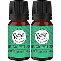 Eucalyptus 100% Pure Essential Oil 2 Pack - 10ml Bottles, undiluted, Therapeutic Grade, Made and Bottled in The USA, Congestion, Stress, Aches and Pains