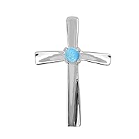 MOONEYE Multi Choice Your Gemstone 925 Sterling Silver Religious Cross Design Pendant