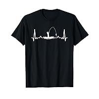 Hook and Line: Heartbeat with Boat Hobby Angler T-Shirt