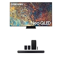 SAMSUNG 98-Inch Class Neo QLED 4K UHD QN90A Series Mini LED Quantum HDR 64 HW-Q990C 11.1.4ch Soundbar w/Wireless Dolby Audio, Rear Speakers Included w/Q-Symphony, (Newest Model)