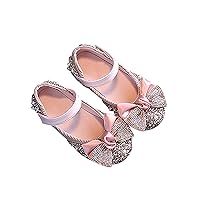 Party Shoes for Kids Girls Dress Sandals Baby Casual Slippers Baby Wedding Birthday Anti-slip Sticky Shoelace Shoes Slippers