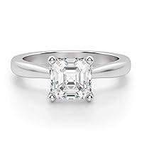 1CT-5CT Asscher Cut Colorless VVS1 Diamond Moissanite Engagement Ring Wedding Band Gold Silver Jewelry Eternity Solitaire Halo Vintage Unique Antique Anniversary Promise Gift