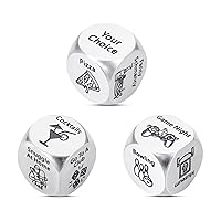 3PCS Food Dice Food Gifts Date Night Ideas Date Night Dice Game for Couples Decision Dices 11 Anniversary Steel Gift for Him Her Husband Wife Christmas Valentine Wedding Boyfriend Gift from Girlfriend