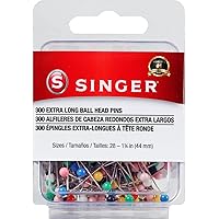 SINGER 00745 X-Long Ball Head Pins, Size 28, 300-Count , Pink
