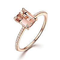 2 Carat Morganite and Diamond Classic Multistone Engagement Ring in Rose Gold