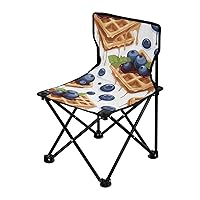 Waffle Blueberry Folding Portable Camping Chairs for Men Women Lightweight Travel Chairs Ergonomically Designed Outside Chair for Camp Travel