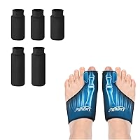 Finger Ice Sleeves 5 Ice Packs for Fingers and Luguiic 2 Pack Foot Ice Pack Wrap Bunion Corrector for Women & Men