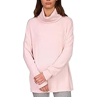 Sanctuary Womens Find Me Lounging Tunic Knit Turtleneck Top Pink S