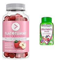 Flat Tummy Apple Cider Vinegar Gummies 60 Count & Vitafusion Women's Multivitamin Gummies Berry Flavored 150 Count