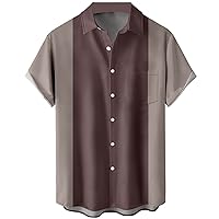 MARZXIN Hawaiian Bowling Shirts for Men Short Sleeve Summer Beach Shirt Casual Button Down Shirts