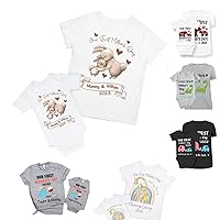 Personalized Mother Baby T Shirt First Mother’s Day Shirt New Mom Gift Custom Name 1st Mother’s Day Babysuit & Mommy T-Shirt Cute Mother Daughter Shirt White