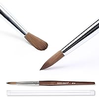 Modelones Kolinsky Sable Acrylic Nail Art Brush Wood Pen Nail Brush for Nail Art Professional Manicure Tool small gifts for women (14#)