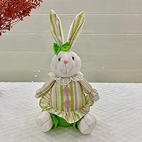 New Easter Bunny Doll Decorations,Couple Sitting Doll Ornaments,Easter Holiday Doll Gifts,Home Table Decorations.(Female's Easter Doll)
