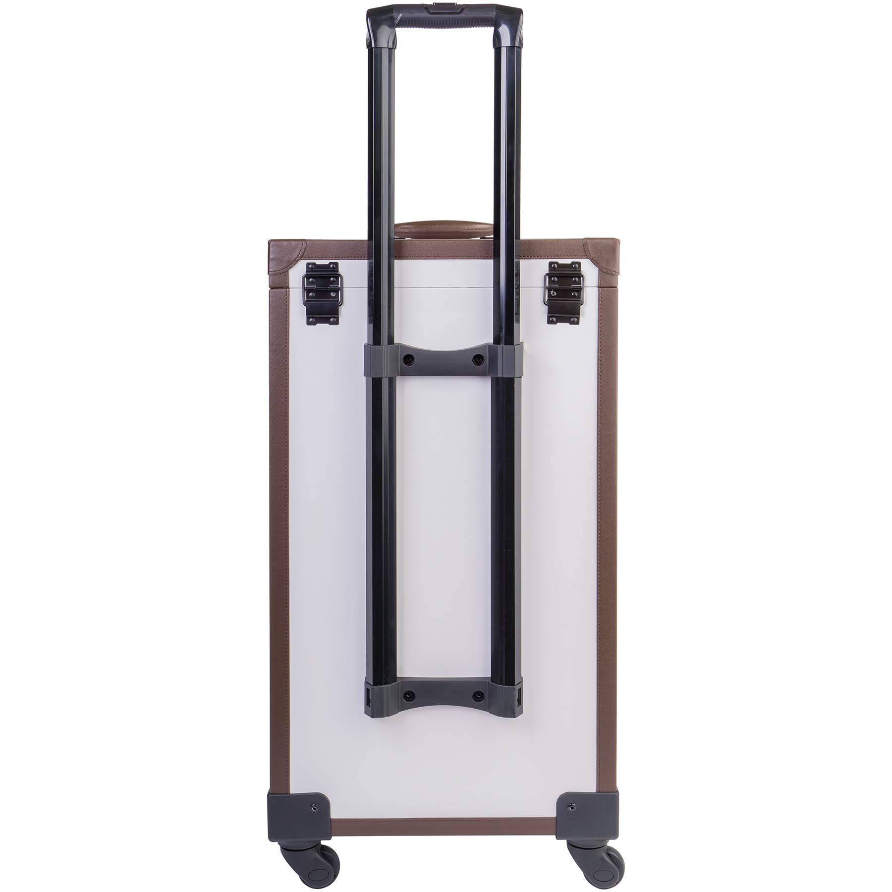 SHANY REBEL Series – Pro Makeup Artists Multifunction Cosmetics Trolley Train Case – Large - White Collar