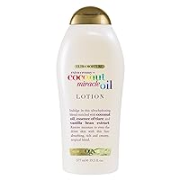 Extra Creamy + Coconut Miracle Oil Ultra Moisture Body Lotion with Vanilla Bean, Fast-Absorbing Lotion for All Skin Types, Paraben-Free and Sulfated-Surfactants Free, 19.5 fl oz