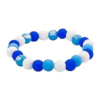 Star Wars Jewelry Women's R2-D2 Silicone Bead Stretch Bracelet, White/Blue, Expandable, (SWR2SILBR01)