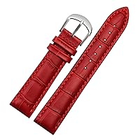 For brand Watch Bracelet Belt Woman Watchbands Genuine Leather Strap Watch Band 10 12 14 16 18 20 22mm Multicolor Watch Bands (Color : 10mm Gold Clasp, Size : 18mm)