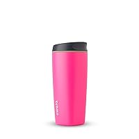 Owala SmoothSip Insulated Stainless Steel Coffee Tumbler, Reusable Iced Coffee Cup, Hot Coffee Travel Mug, BPA Free, 20 oz, Pink (Watermelon Breeze)
