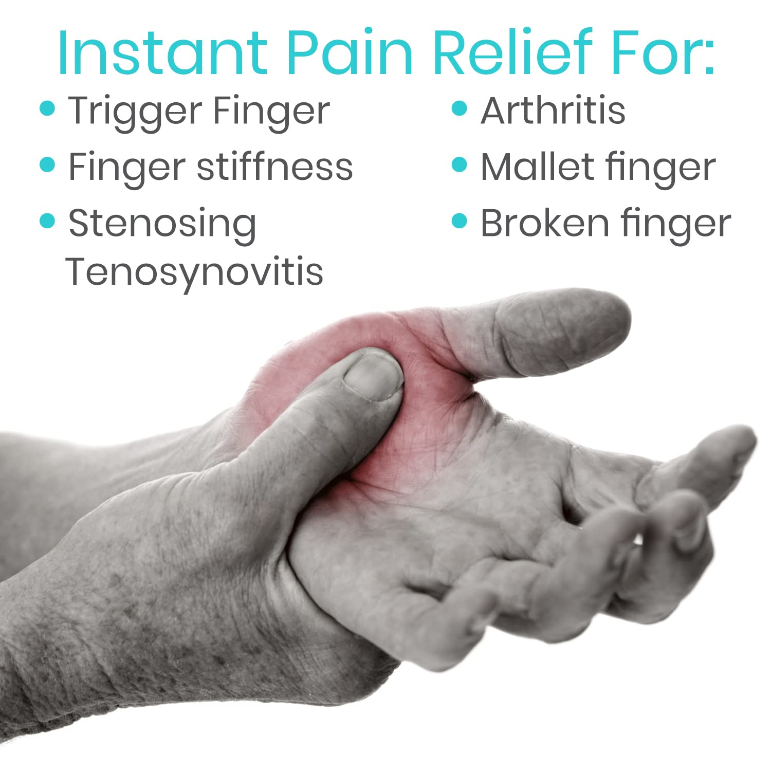 Vive Finger Splint (2 Pack) - Universal Finger Straightener - Broken and Trigger Finger Splints - Finger Brace for Arthritis pain and Support - Sprain Relief for Middle, Index, Ring, Pinky Fingers