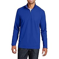 Mens Long Sleeves Pinpoint Mesh 1/2-Zip Pullover Sweater