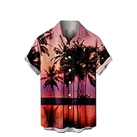 Men's Hawaiian Shirts Short Sleeve Button Down Shirt Mens Hawaii Shirts Boho Holiday Summer Beach Tops for Men