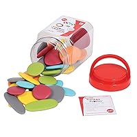 edxeducation - 13229 Rainbow Pebbles - Junior - Earth Colors - Mini Jar - Ages 18M+ - Sorting and Stacking Stones - Early Math Manipulative for Children - First Counting and Construction Toy