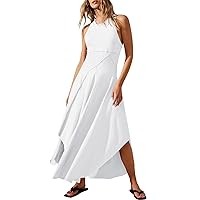 Women's Summer Dresses with Pockets Sleeveless Casual Zipper Hooded Dress Sundress, S XL