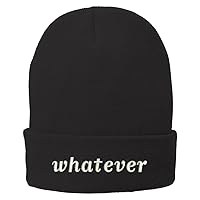 Trendy Apparel Shop Whatever Embroidered Soft Stretchy Winter Long Beanie
