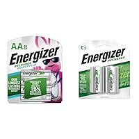 Energizer Rechargeable AA and C Batteries Bundle (8 Count)